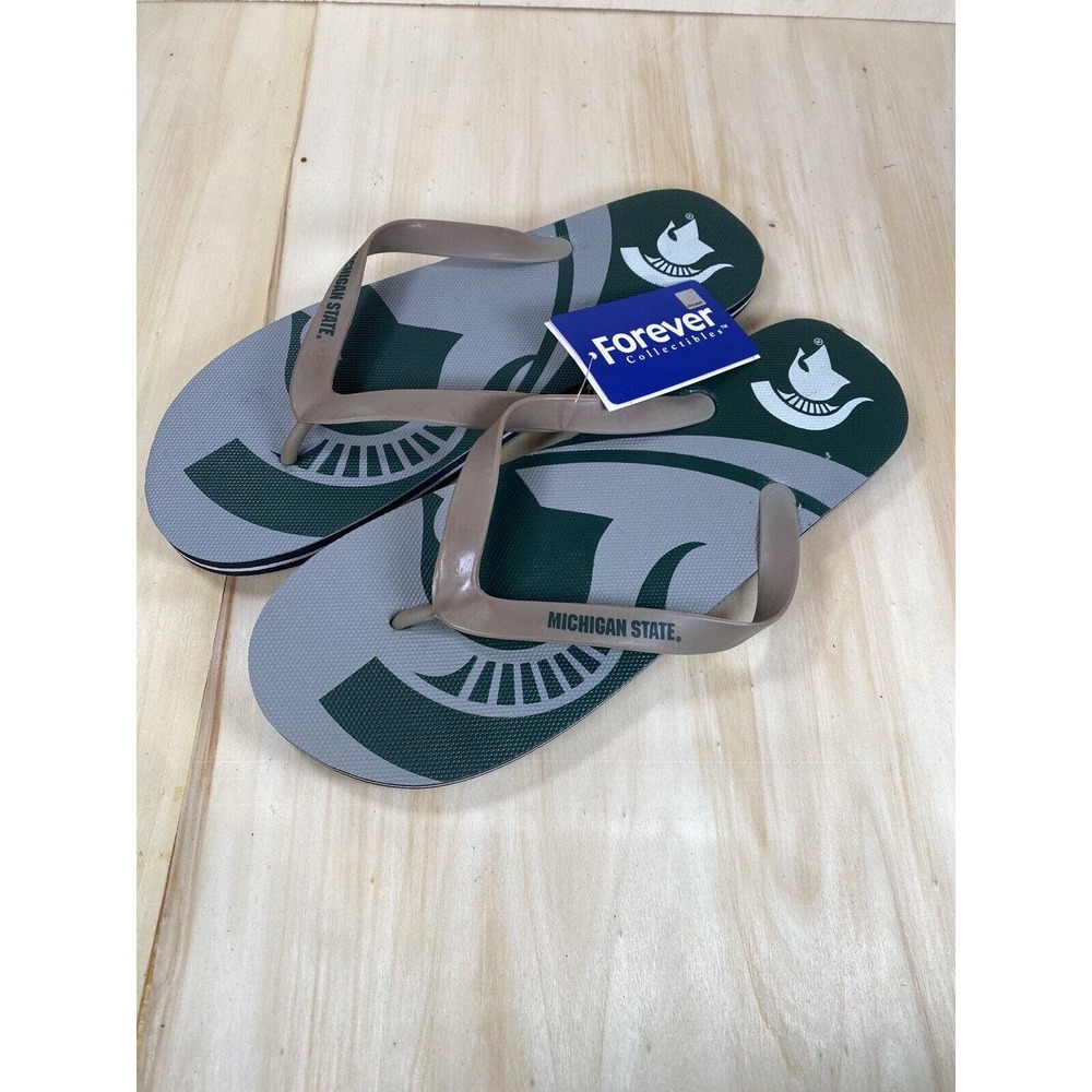 Michigan State Spartans NCAA Men's Flip Flops Team Logo NWT Various Sizes Unisex
